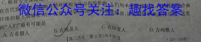 金科大联考 2022~2023学年度高三2月质量检测(老高考)历史