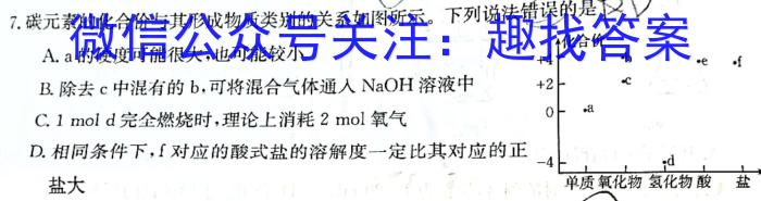 2023年普通高等学校招生全国统一考试名校联盟·模拟信息卷(七)7化学