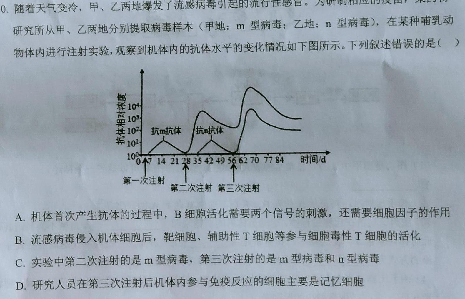2023届高考北京专家信息卷·仿真模拟卷(二)2生物