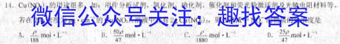 安徽省2022-2023学年度九年级第一学期教学质量监测(2月)化学