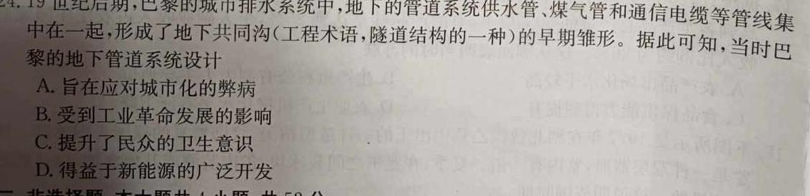 2022-2023下学年高三年级TOP二十名校二月调研考试历史