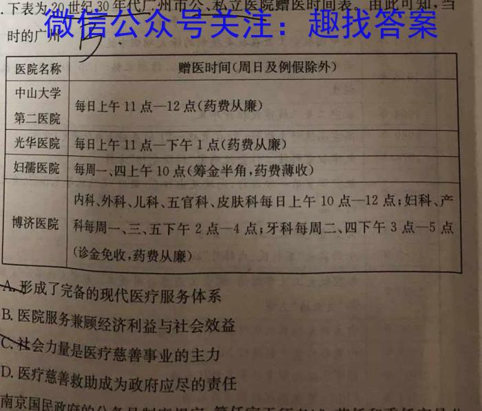 湖南省2022年高二下学期期末质量检测(2月)历史