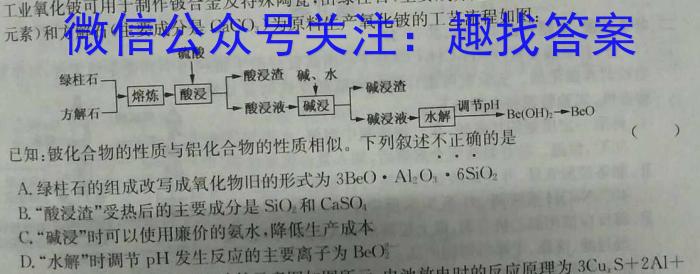 云南师大附中2025届高一年级上学期教学测评期末卷(2023.02)化学