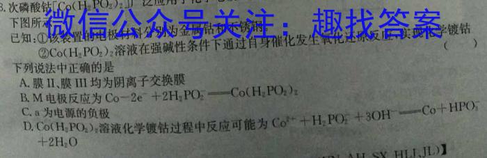 衡中文化 2023年普通高等学校招生全国统一考试·调研卷(四)4化学