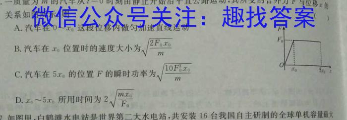 考前信息卷 砺剑·2023相约高考 综合验收培优卷(二)2.物理