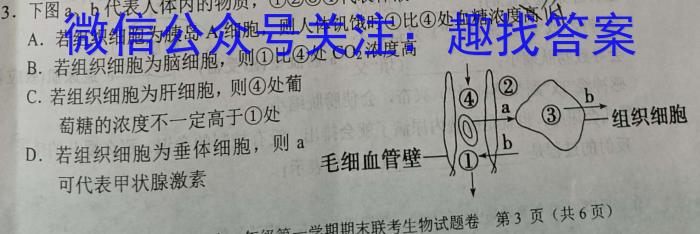 2022-2023衡水金卷先享题高考备考专项提分卷(新教材)高考大题分组练(1)试题生物试卷答案