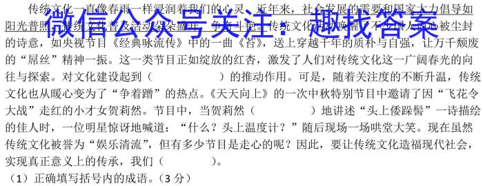 【省份未知】2023年初中毕业班学业考试模拟试题语文