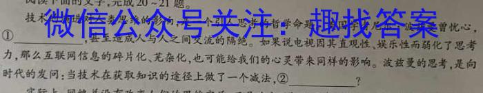 2023年普通高等学校招生全国统一考试·冲刺押题卷(新高考)(二)语文