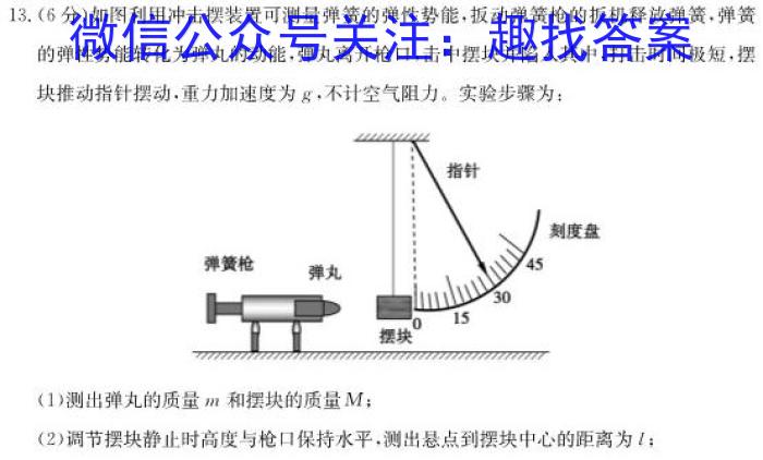 安徽省2023届同步达标月考卷·九年级2月摸底考试f物理