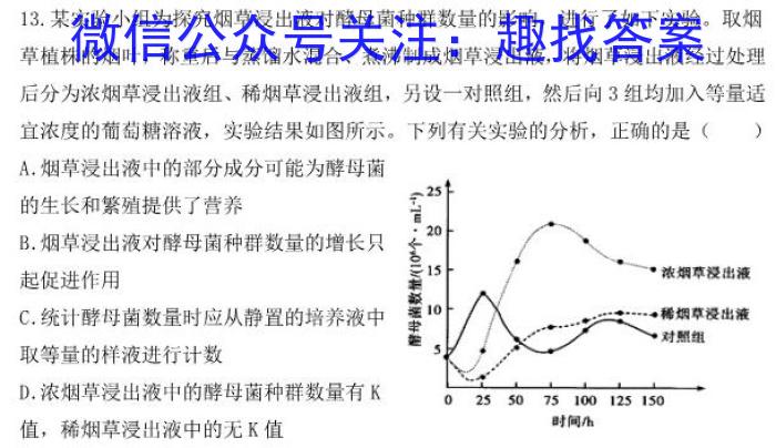 智慧上进2023届限时训练40分钟·题型专练卷(九)生物