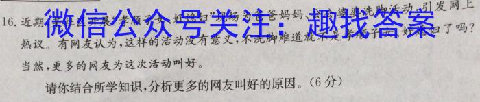 大联考·百校大联考 2023届高三第七次百校大联考试卷 新教材-L政治1