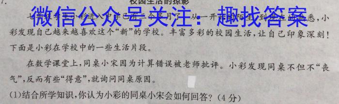 2023年安徽省中考学业水平检测（B）政治1