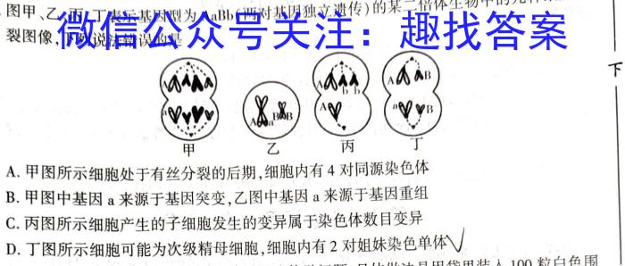 神州智达 2022-2023高三省级联测考试 冲刺卷Ⅰ(四)4生物