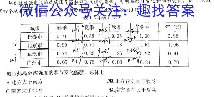 2023年全国高考冲刺压轴卷(五)5地理