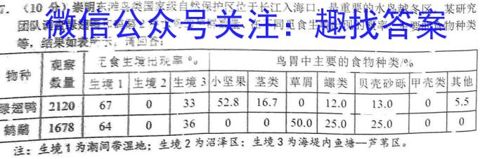 安徽省2022-2023学年高二下学期开学考(2023.02)生物