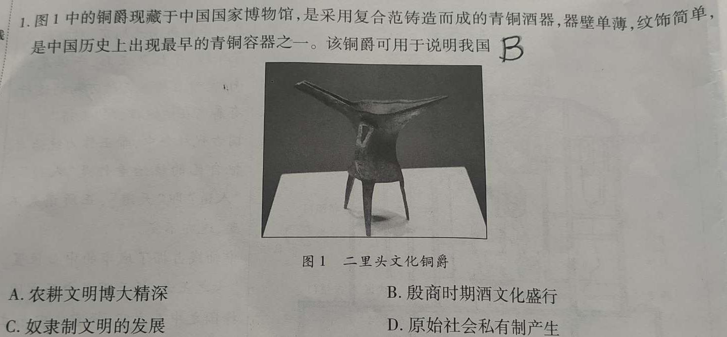 2023年山西省际名校联考一（启航卷）历史