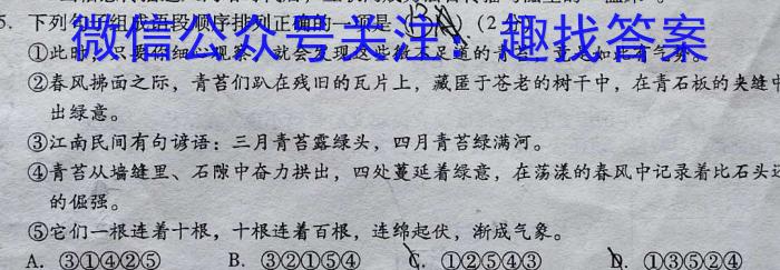 陕西省2023届九年级2月联考（23-CZ69c·金卷一）语文