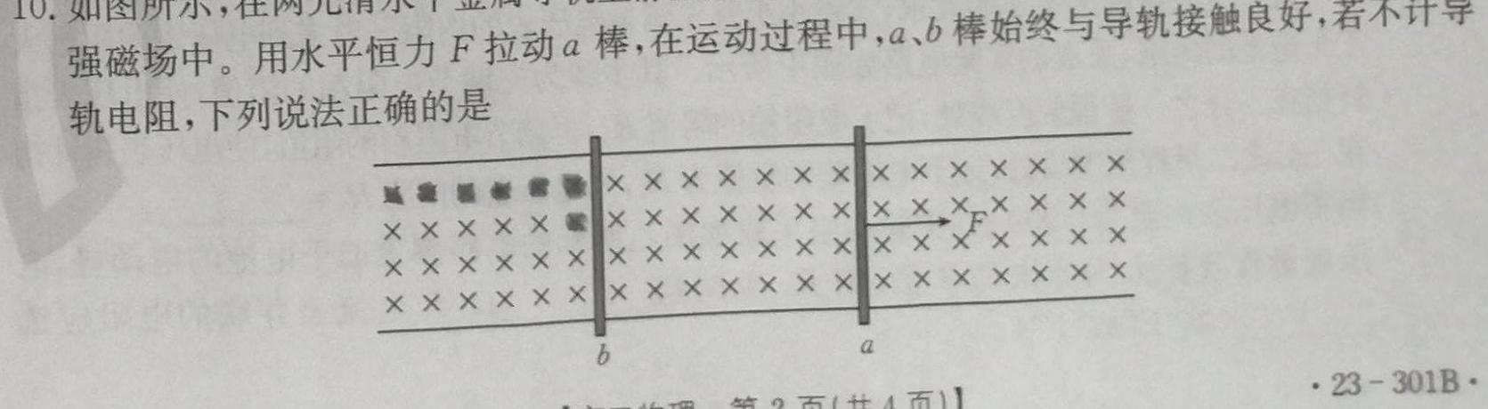 2022-2023衡水金卷先享题·月考卷下学期高三一调(新教材)-物理