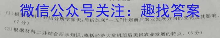 衡水金卷先享题·月考卷 2022-2023学年度下学期高三年级一调考试(新教材)历史