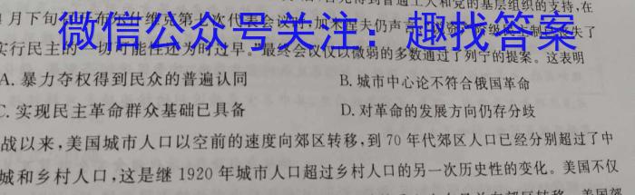 天一大联考 皖豫名校联盟 2024-2023学年(下)高二开学考历史