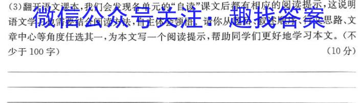 金考卷2023年普通高等学校招生全国统一考试 全国卷 猜题卷(八)8语文