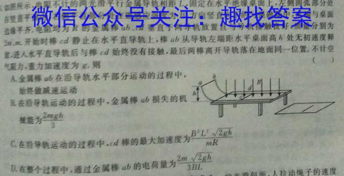 天一大联考 皖豫名校联盟 2022-2023学年(下)高一开学考.物理