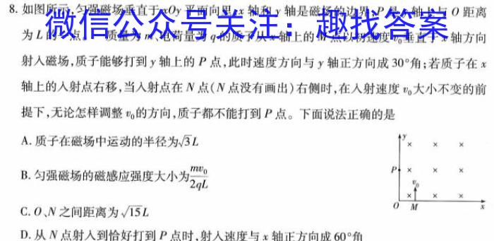 石室金匮2023届高考专家联测卷(四)4f物理