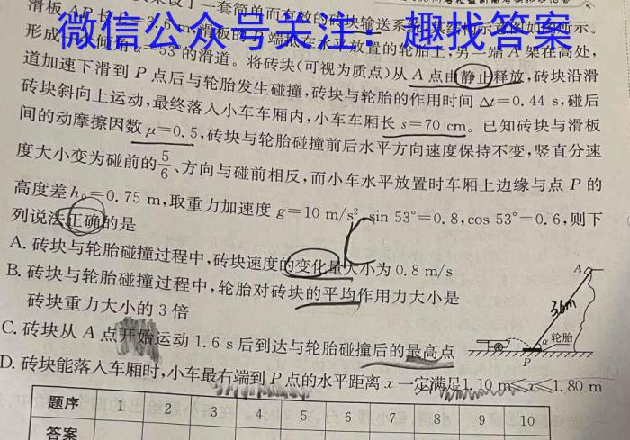 2022~23年度信息压轴卷 老高考(一)1.物理