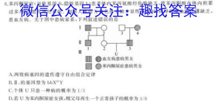 2023年普通高等学校招生全国统一考试名校联盟·模拟信息卷(五)5生物