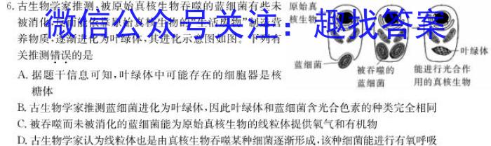 百师联盟 2023届高三冲刺卷(一)1 新高考卷生物试卷答案