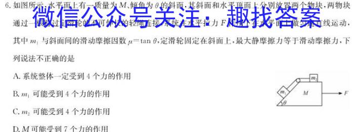 安徽省2023年名校之约·中考导向总复习模拟样卷（一）f物理