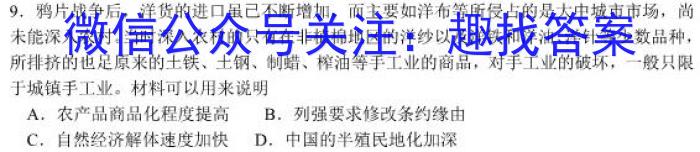 安徽省江淮教育联盟2022-2023学年第二学期的九年级第一次联考历史试卷