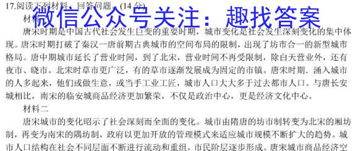 2023年万友中考模拟卷（七）历史