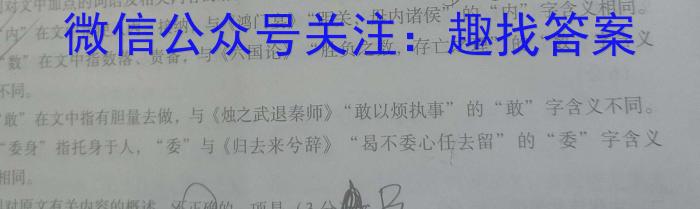 湖北省2022-2023学年度下学期期中新洲区部分学校高中二目标检测政治1