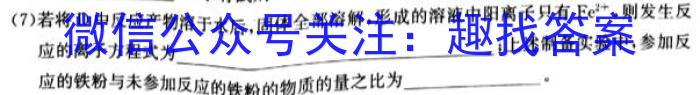 江西省2024届八年级上学期第四阶段练习化学