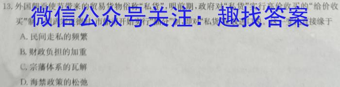 安徽第一卷·2023年九年级中考第一轮复习（五）历史