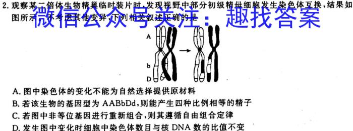 天一大联考2022-2023学年（下）高三年级联合考试生物