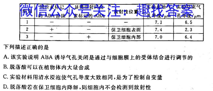 2023年2月广东省普通高中学业水平合格性考试生物