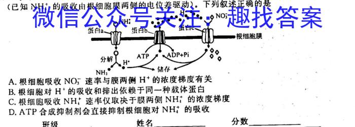 2023届广西省高三年级3月联考生物