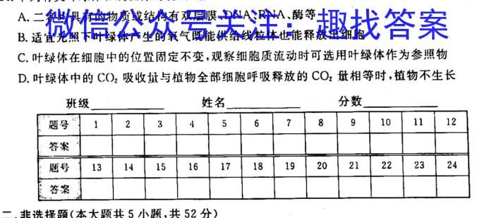 哈师大附中2020级高三上期末考试生物