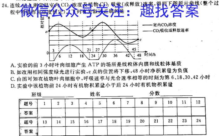 2023三明市二检高三3月联考生物