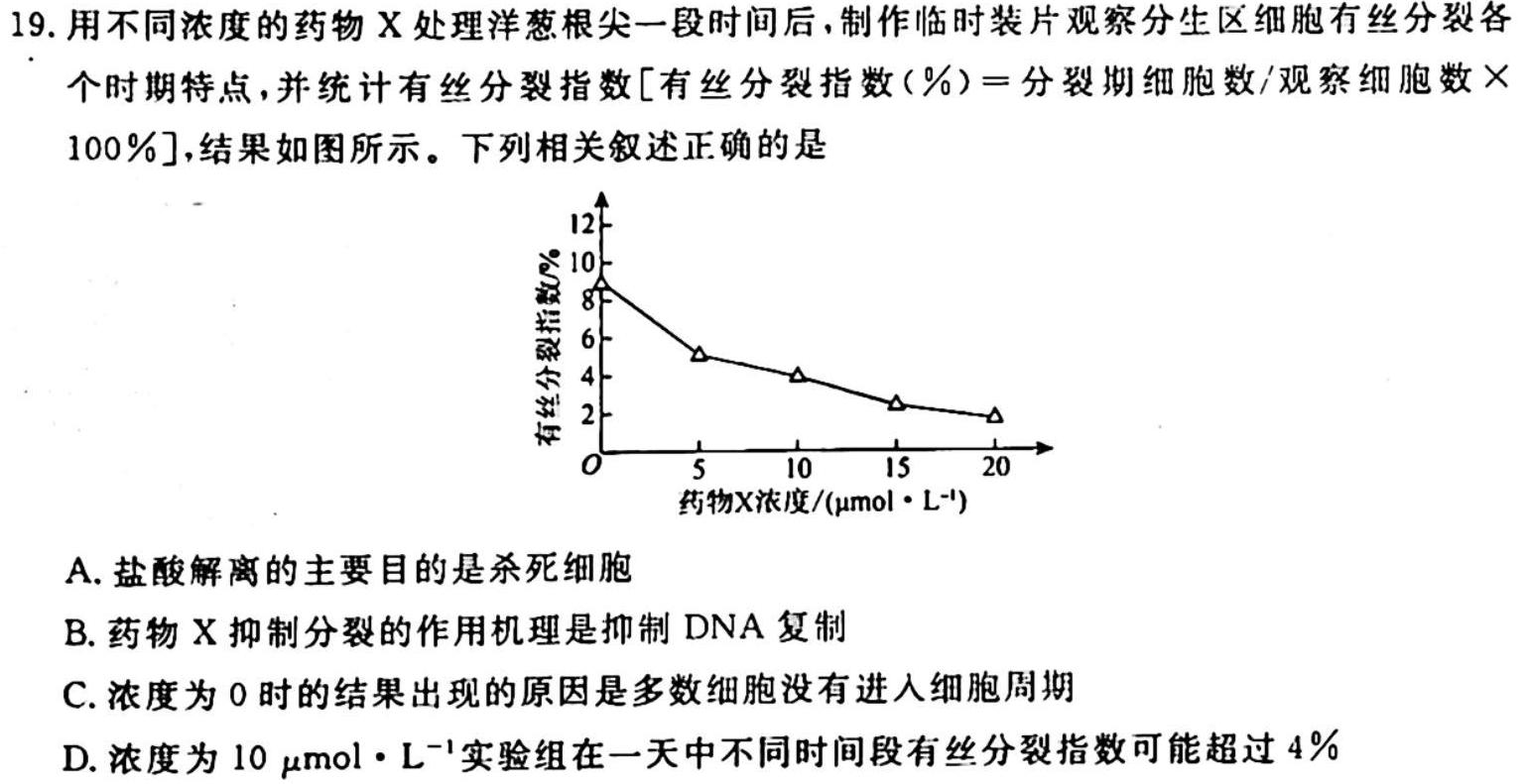 湖南省永州市2023年初中学业水平考试模拟试卷（四）生物