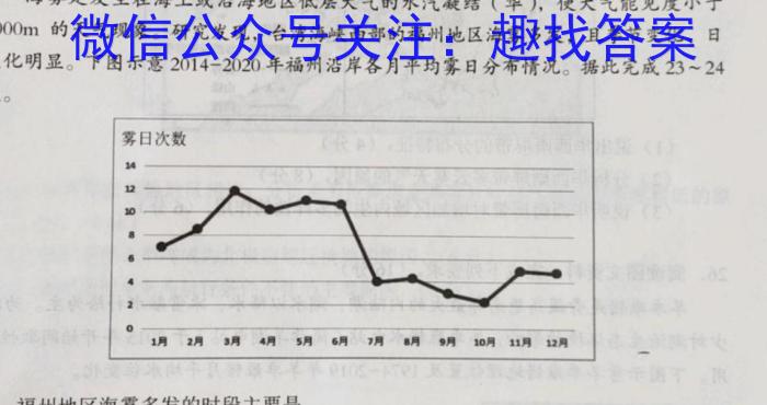 2023海南天一大联考高三2月考试地理