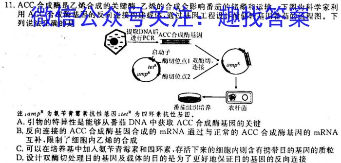 安徽第一卷·2023年九年级中考第一轮复习（三）生物