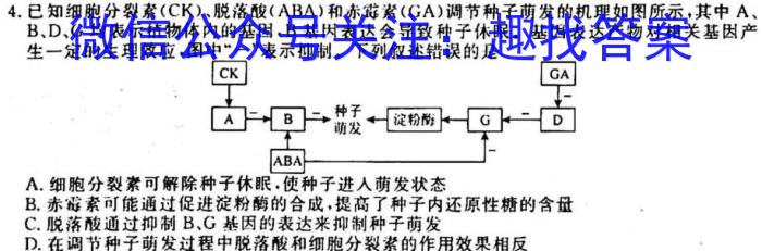 2023届衡水金卷先享题信息卷 全国甲卷B二生物