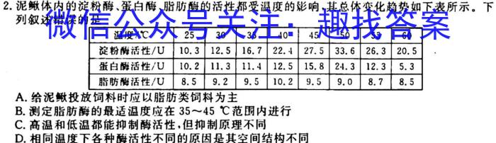 天一大联考 2022-2023学年高二年级阶段性测试(三)3生物试卷答案