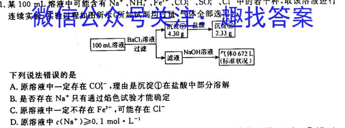 2023年普通高等学校招生全国统一考试 信息卷(二)2化学