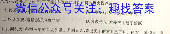 中考必刷卷·2023年安徽中考第一轮复习卷（九）政治s