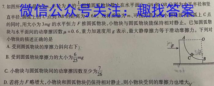 衡中同卷 2022-2023学年度下学期高三年级一调考试(新高考/新教材)物理`