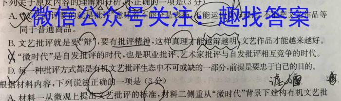 2023年高二年级九师联盟湖北省期中考试政治1